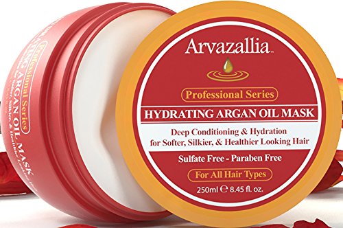 Arvazallia Deep Conditioner and Hydrating Argan Oil Hair Masks for Dry or Broken Hair - 8.45 Oz