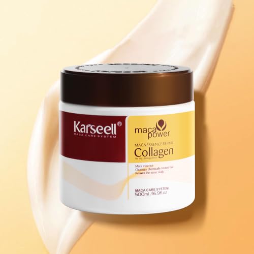 Karseell Argan Oil Collagen Hair Masks - Deep Restore Remedy for Dry and Broken Hair, Appropriate for All Hair Sorts, 16.90 oz (500ml)