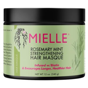 Mielle Organics Rosemary Mint Strengthening Hair Masks – Deep Remedy with Important Oil & Biotin for Dry, Broken, and Frizzy Hair, 12 Ounces