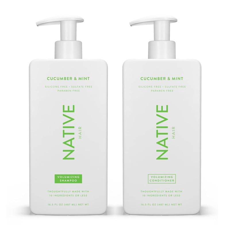 Native Shampoo and Conditioner with Naturally Sourced Substances | Appropriate for All Hair Sorts, Together with Colour-Handled and Broken Hair, Sulfate and Dye-Free - Cucumber &...